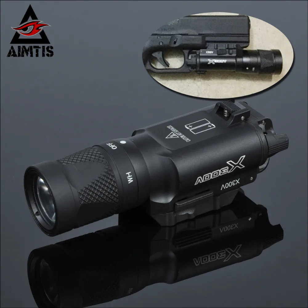 AIMTIS X300 X300V тактический фонарик Strobe Light Tac пистолет Скаут Flashtorch пистолет оружейный фонарь рейку AR винтовка