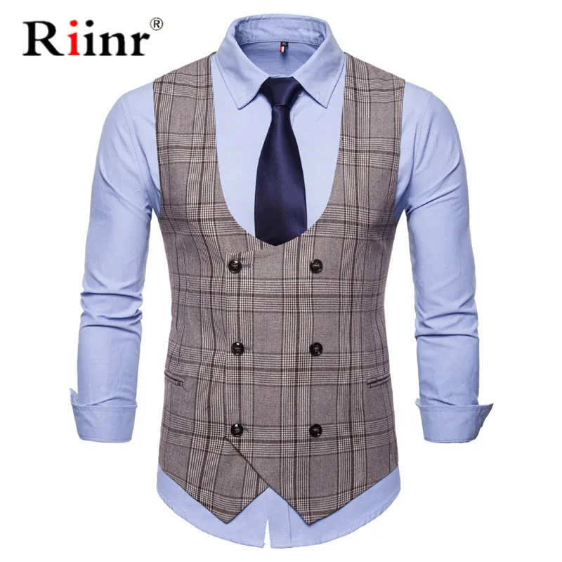 Najtaniej Riinr męska klasyczna wesele Paisley Plaid kamizelka kamizelka kieszonkowy kwadratowy krawat do garnituru zestaw zestaw w kwadraty wiosna jesień