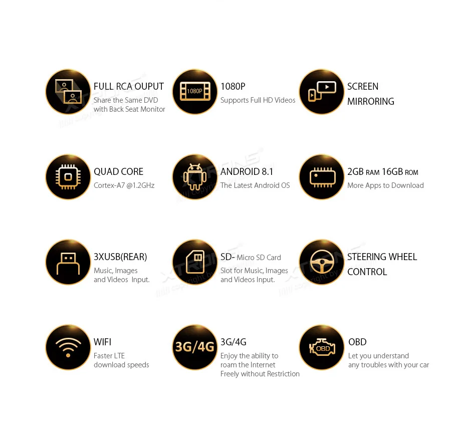 Clearance Universal 7" Head Unit Android 8.1 Car Multimedia Player for Nissan Radio Stereos 1080p Video Steering wheel GPS RCA OBD NO DVD 1