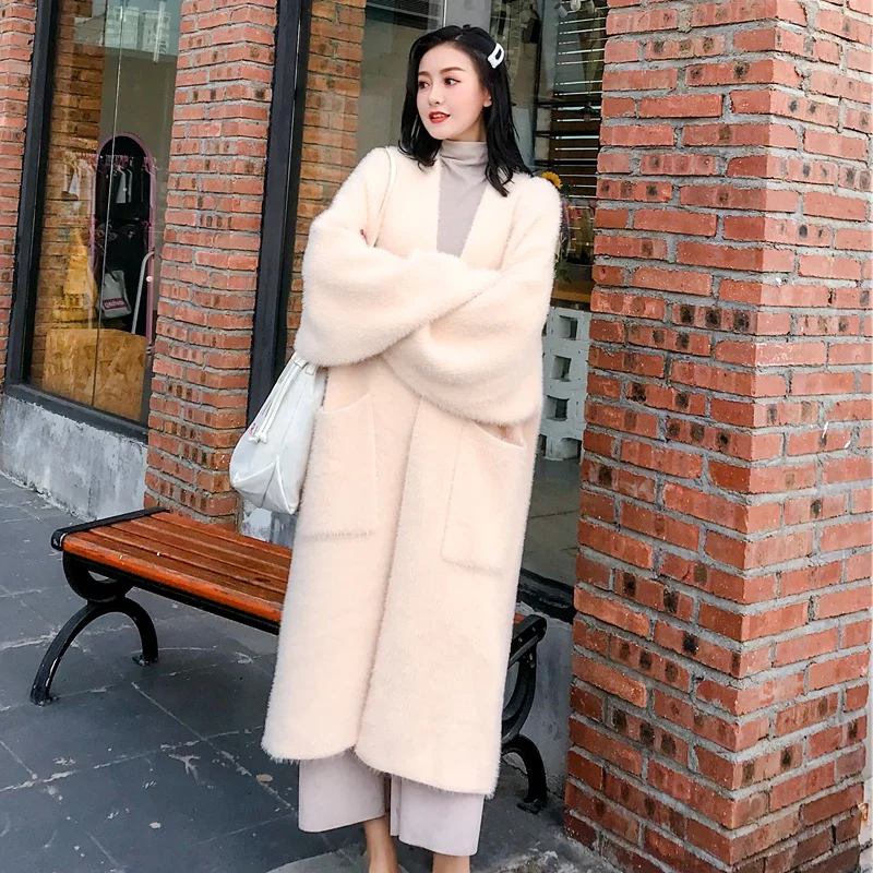 Autumn Winter Women Cashmere Cardigan Loose Casual