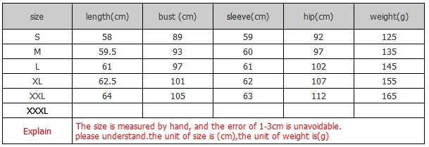 size chart