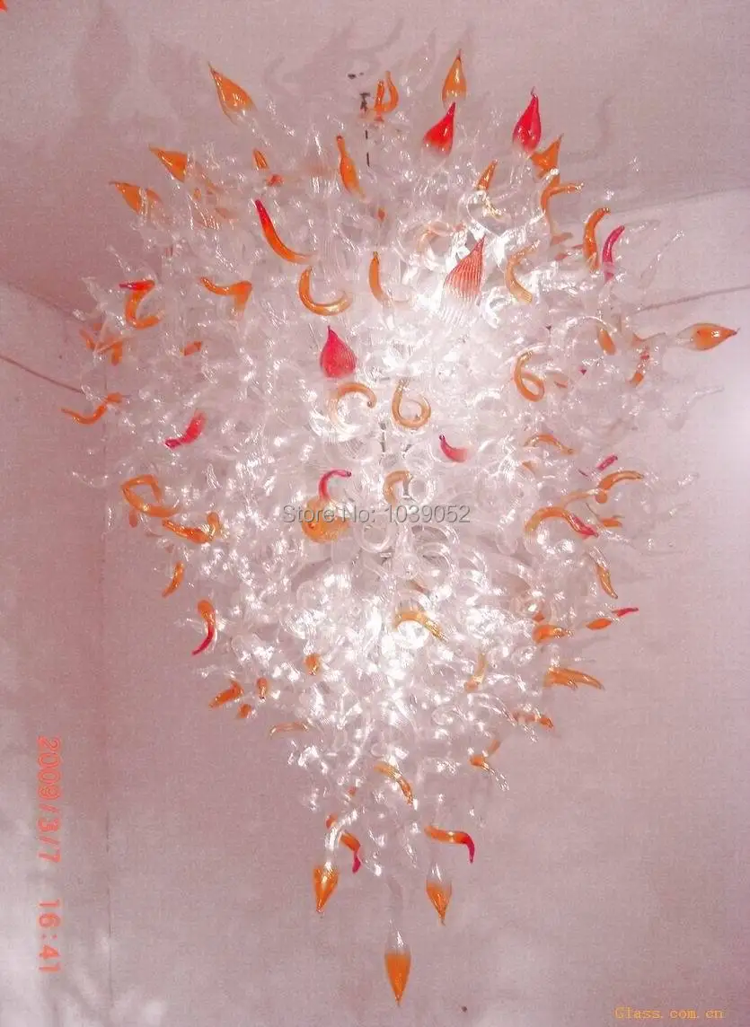 

Hotel Large Modern Flush Moutn Murano Blown Glass Chandelier