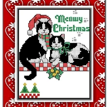 Одежда высшего качества популярны комплект Счетный крест Рождество Cat, веселая Рождество Черный кот