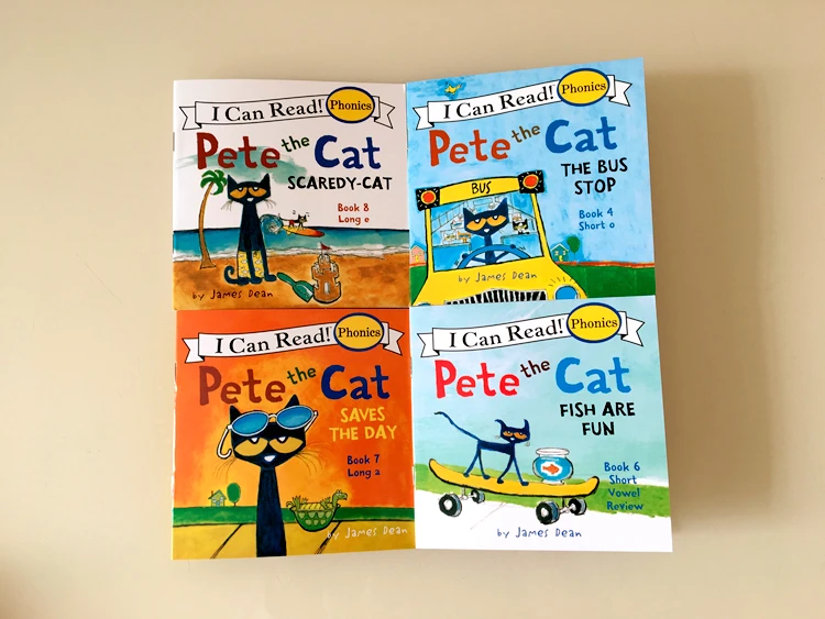 12 шт./компл. я могу читать книги с картинками pete the cat на английском языке детская