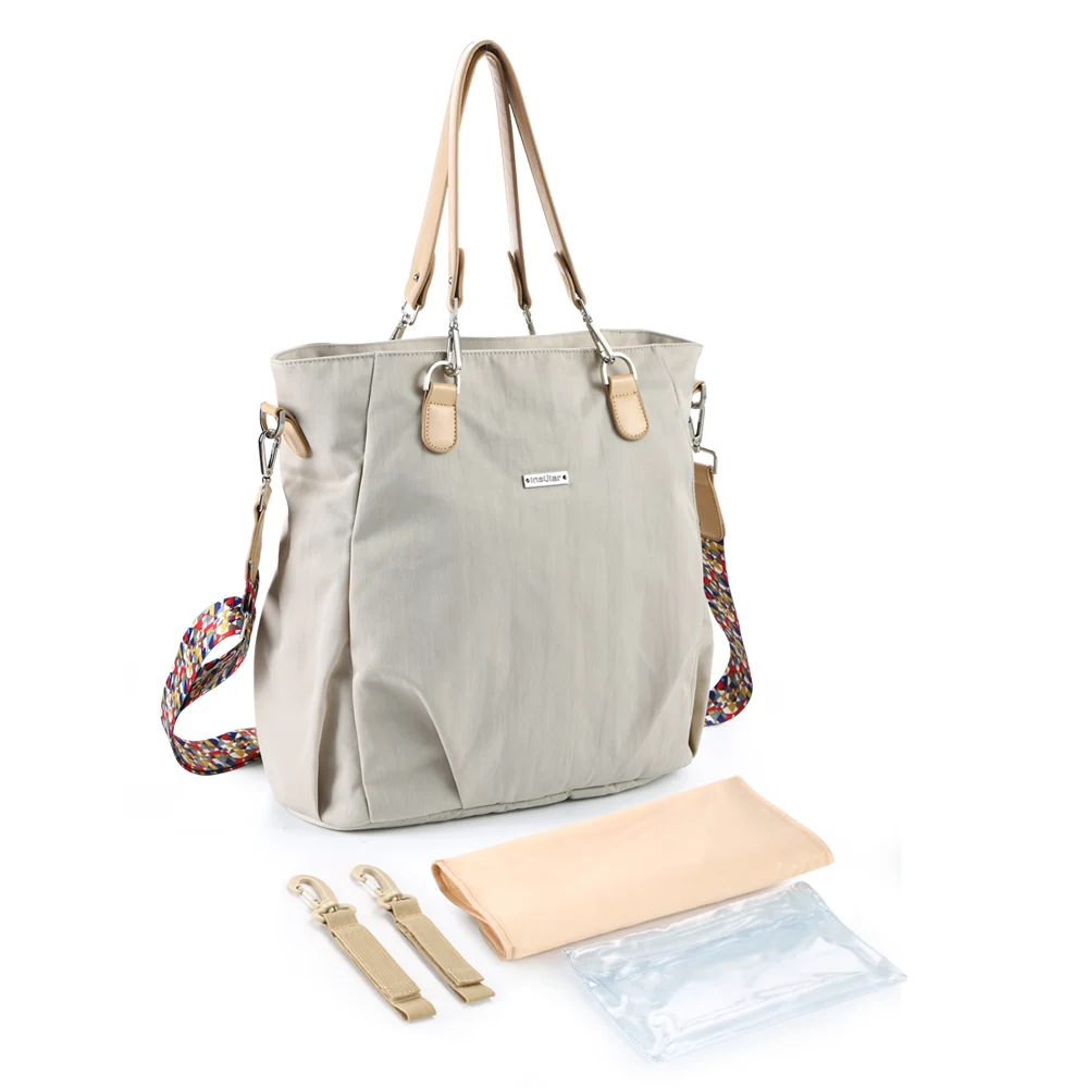 Островная бренд модная, для детских подгузников сумки водонепроницаемый подгузник сумка для смены многофункциональная коляска мешок для ухода за ребенком - Цвет: Ivory
