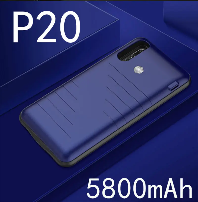 Ударопрочный чехол-батарея P20 для huawei Nova 3e P20 Lite, запасное зарядное устройство, чехол s для huawei P20 Pro, чехол для зарядки - Цвет: P20-Blue