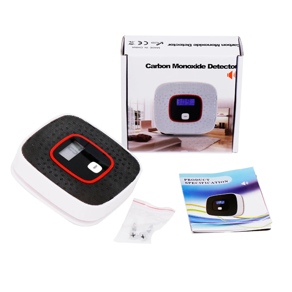 

LCD Display CO Detector Carbon Monoxide Alarm Sensor Poisoning Gas Tester Human Voice Warning Detector For Home Security Alarm