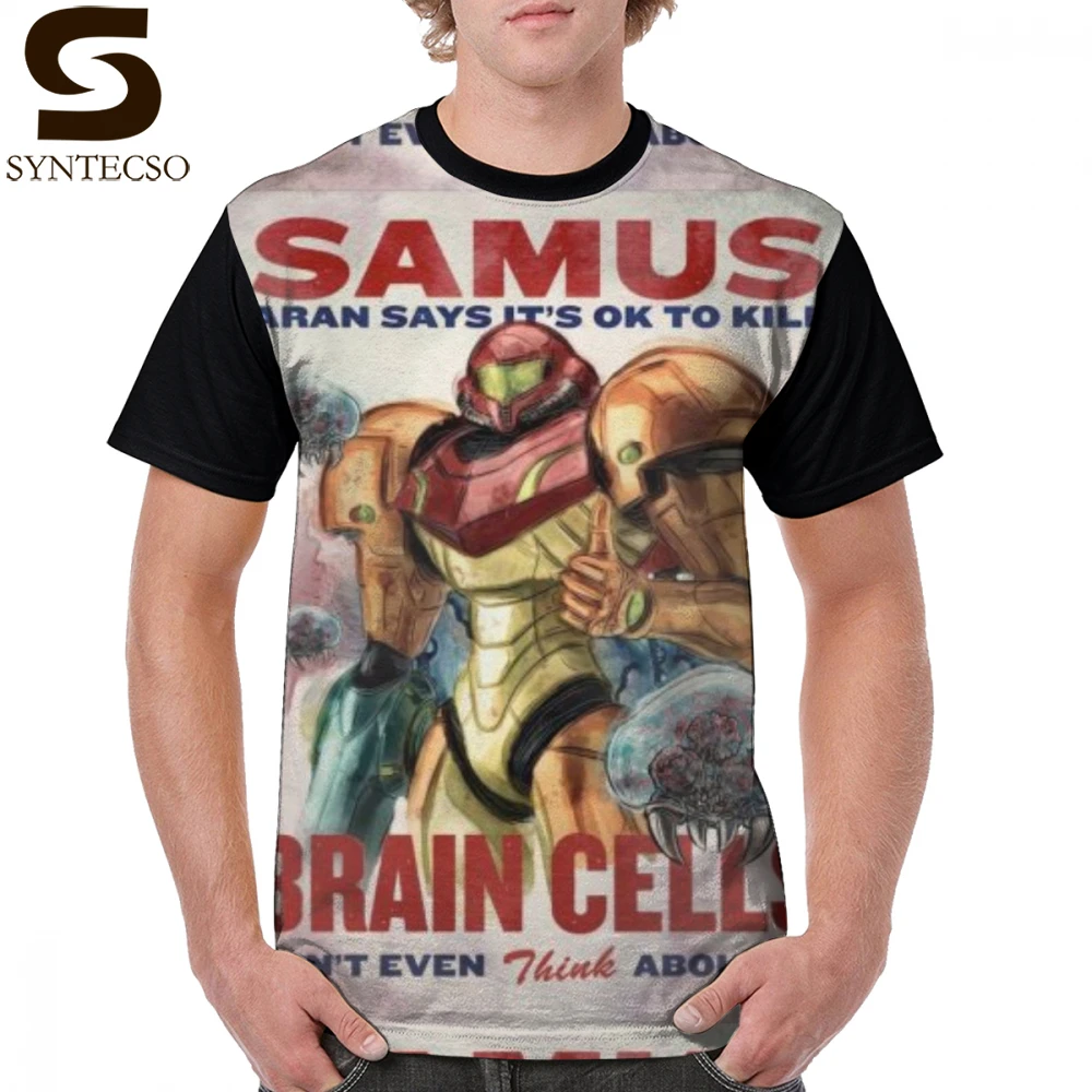 

Super Metroid T Shirt Samus Says It Is OK To Kill Brain Cells T-Shirt Printed 6xl Graphic Tee Shirt Polyester Awesome Male Tshirt