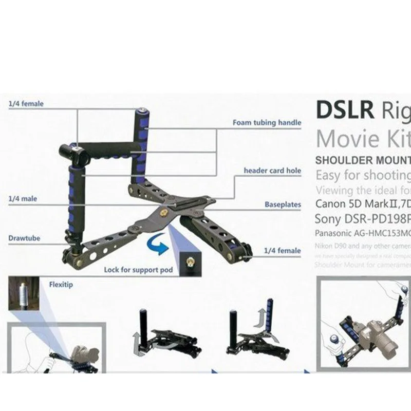 DSRL штатив видео фильм Комплект плеча стабилизатор держатель для пленки DV камера Canon sony Nikon, Panasonic 5d mark iii 6d 7d d810