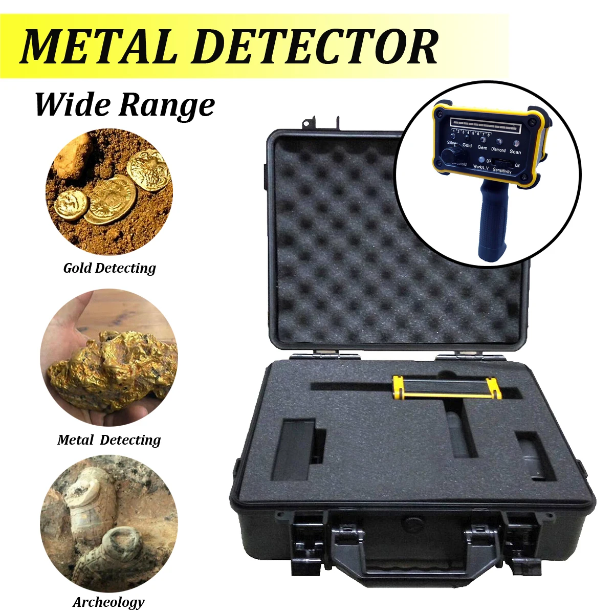 

1Set 1000M Metal Detector machine MAX 30M Depth metal Detector Gold Diamond Silver Equipment with Waterproof Packing Box