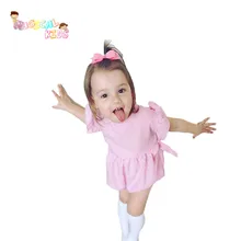 Baby Girl Stripe Jumpsuit Infant Toddler Bow-knot Ruffle Lace Baby Girl Bodysuits Clothing Ropa Bebe