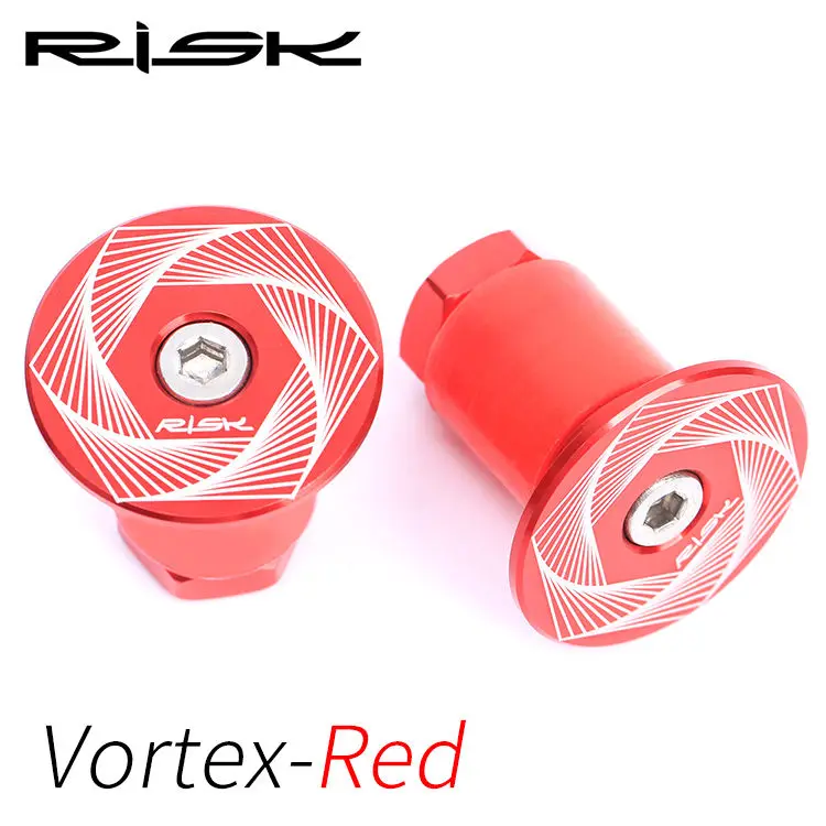 RISK дорожная лента для руля велосипеда концы шапки гоночный Дорожный велосипед Велоспорт Ручка Бар заглушки - Цвет: vortex red