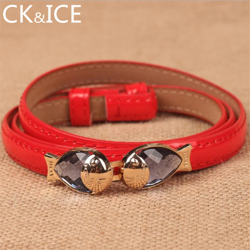 CK&ICE New Fashion Women Belt Kiss Fish Design Clasp Back Metal Waist