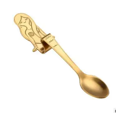gold Новинка Русалка нержавеющая сталь для ложек кофе ложка Flatware для питья для свадьбы русалка День Рождения украшения поставки - Цвет: gold