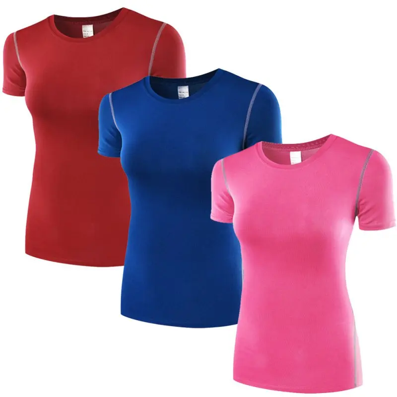 2018 Women s Sports Short Shirt Yoga Wear Running font b Fitness b font Exercise T
