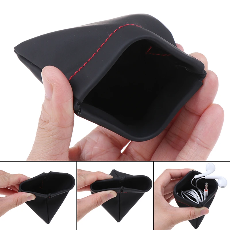portable earphone case pu leather storage bag headset headphone carrying poucCBB
