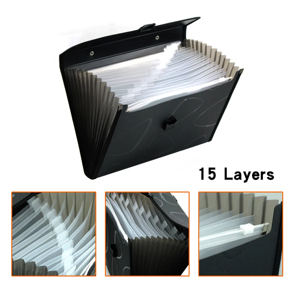

Waterproof Business A4 Documents Accordian Files Folder Large Capacity Portable Bags Multifunction Storage files bag Durables