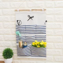2019 NEW Organizador Stripe Foldable Hanging Makeup Organizer Bathroom Home Hang Storage Bag Wall Debris Laundry Basket
