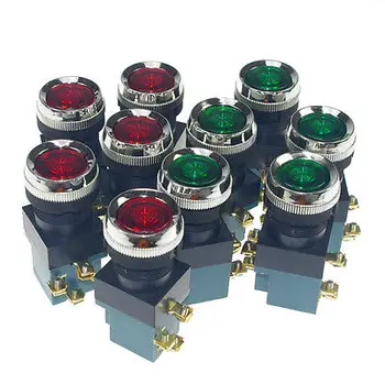 

10 x Flat Head Light Illuminated Momentary Push Button Switch 25mm Mount 5A
