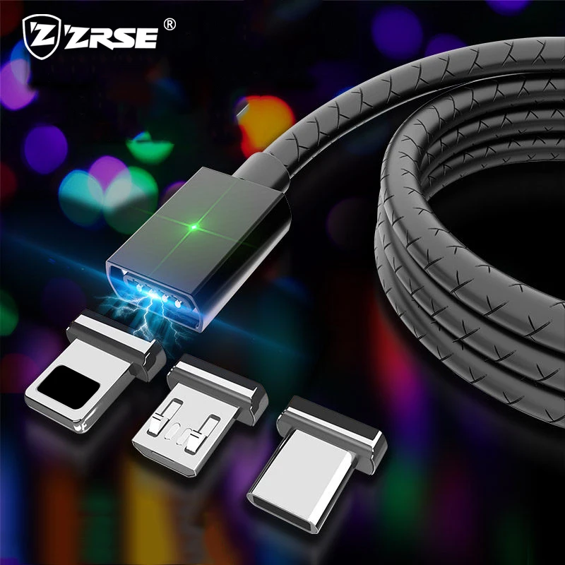 

ZRSE 3A Fast Charging Magnetic USB C for Samsung Xiaomi Oppo Redmi Huawe 1m Adapter Magnet Mobile Phone Cables Type C Micro USB