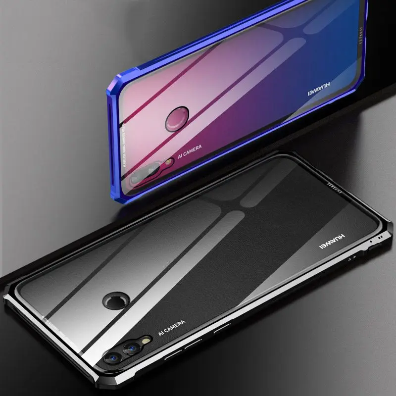 

Fashion Metal Cover for Huawei Enjoy Max 9 Plus Case Aluminum Tempered Glass Buckle Phone Cases for Huawei Enjoy 9 Plus Case