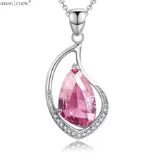 2016 Summer Fashion Luxury Jewelry Pink Kunzite stones 925 Sterling Silver Pendant for font b women