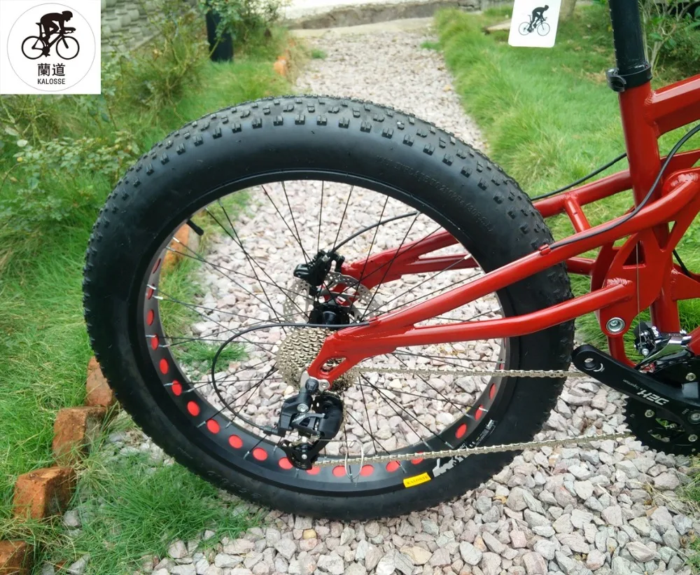Sale Kalosse  Full suspension  frame Beach bicycle  mountain bicycle  26*4.0 Tires  Snow  bicycle, 21/24/27/30speed 12