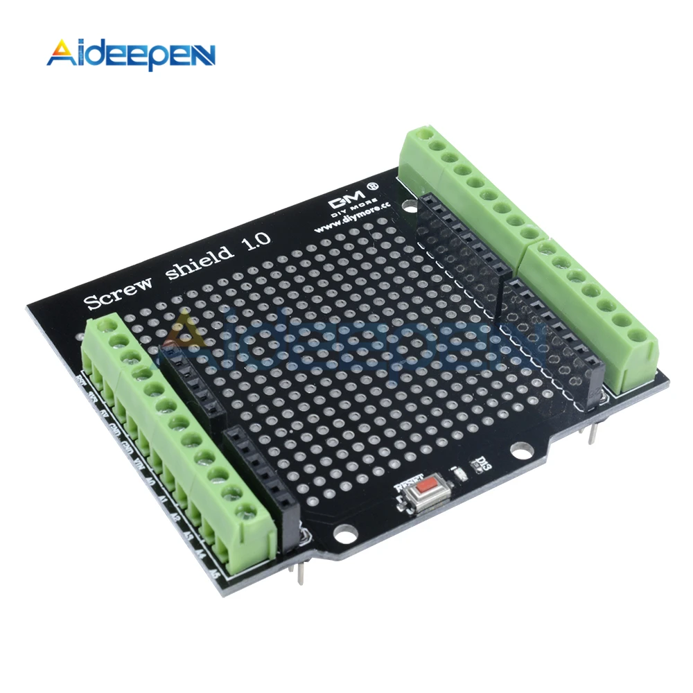 

Proto Screw Shield Assembled Prototype Terminal Expansion Board Opening Source Reset Button D13 LED for Arduino