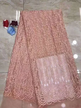 

2019 African 3D Cord Lace High Quality French Lace Fabric With Beads Nigerian Lace Fabrics For Wedding Dress DP310