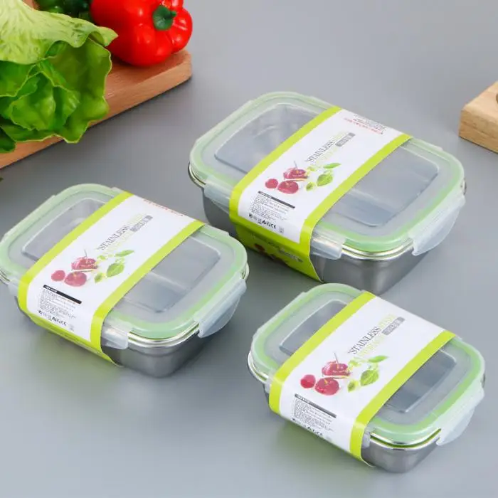 Недавно Нержавеющая сталь Термальность изолированный контейнер Bento для обеда коробка школьных контейнер для еды BN99