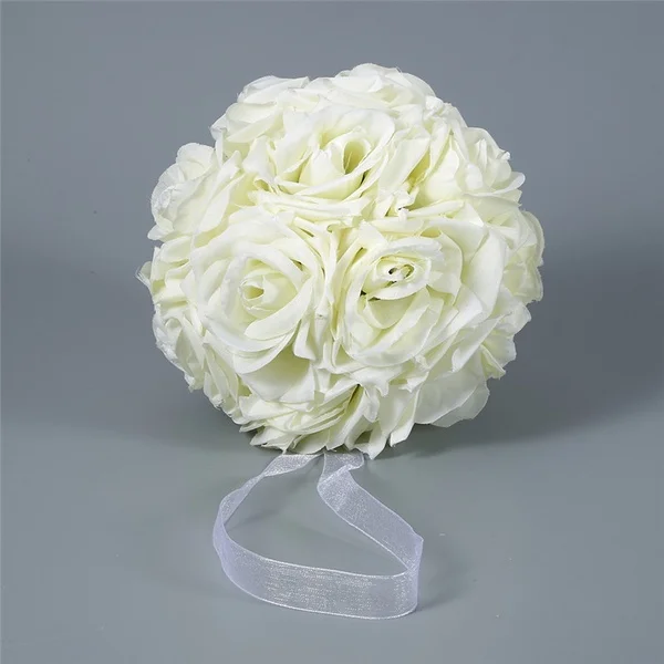 

15x21cm Handmade Artificial Rose Flowers Kissing Hanging Ball DIY Bouquet Home Wedding Party Decor Hogard