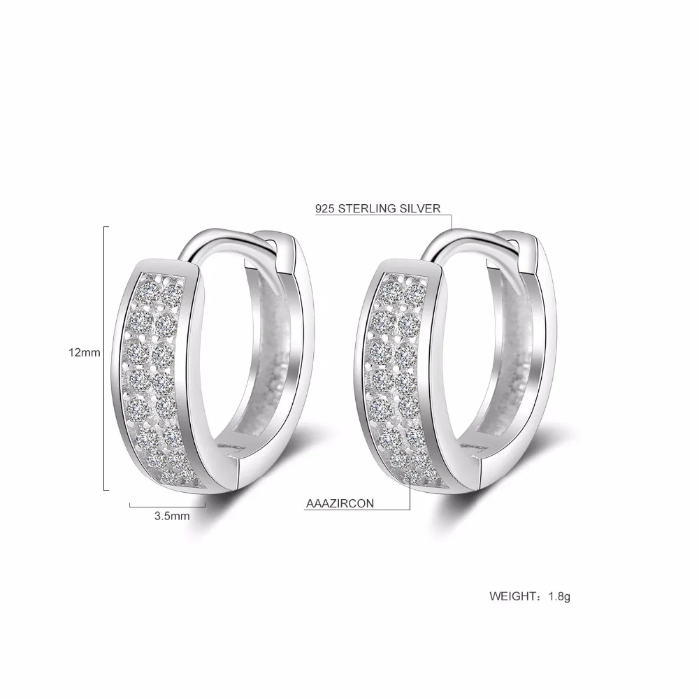 Fashion Brincos Crystal Stud Earings for Women Girl Vintage 925 Silver Jewelry Hot Sale Wedding Cubic Zirconia Earring (2)