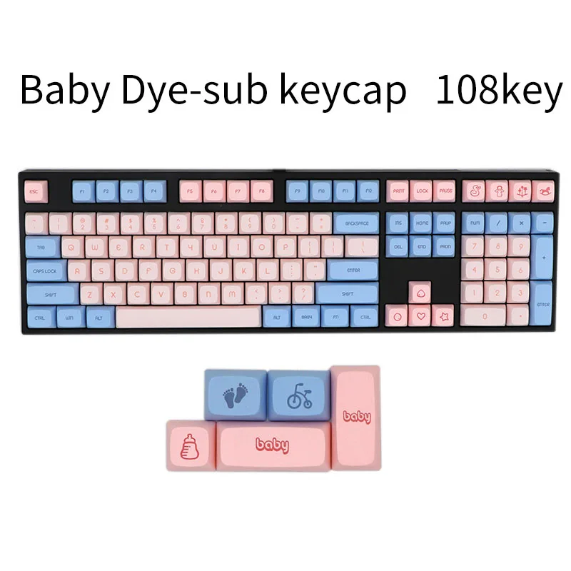 BGKC XDA Baby Ethermal Dye Sublimation fonts PBT DSA keycap For Wired USB mechanical keyboard Cherry MX switch keycaps