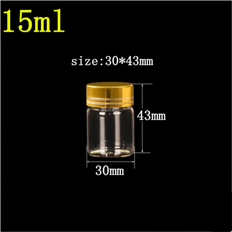 6PC 25ml 30ml 40ml 50ml 60ml 70ml 80ml 90ml Mini Glass Clear Bottle With  Silver Screw Aluminum Cap Food Container Jars Vials