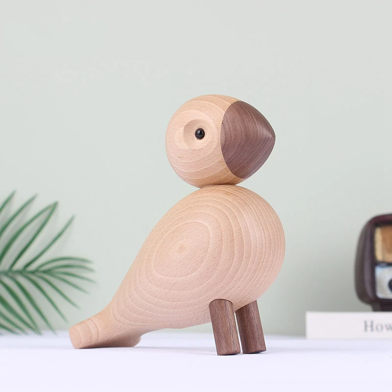 Деревянный игровой кукольный резьба по дереву украшения творческий дом мебель птица Дания маленькие украшения в комнате