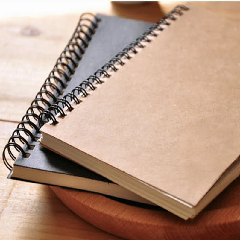 

Wholesale 120PC DIY Vintage Retro Kraft Coil Sketch Sketchbooks Blank Notebook Creative Notebook School Stationery