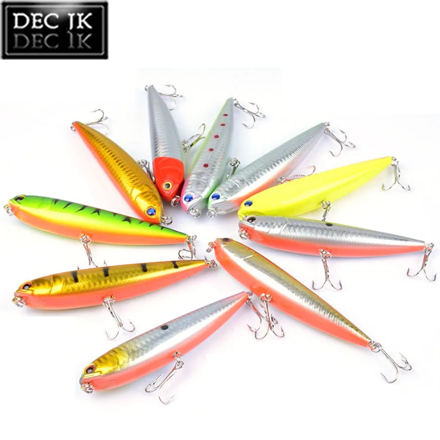 Topwater Plastic Hard Sea Fishing Lure Peche Fake Floating Pencil Artificial Bait Lot For Trout Saltwater Fishing Lures Tackle (6)