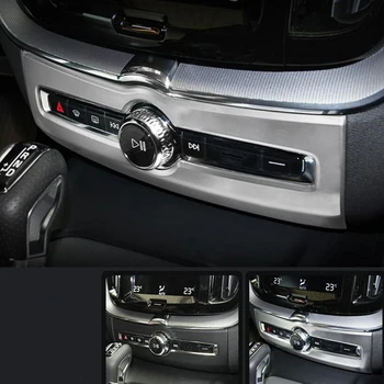 

1PC Matte Silver ABS Chrome Car Air Conditioner Switch Knob Panel Cover Trim Molding For Volvo XC60 2018 Car Styling Accessories