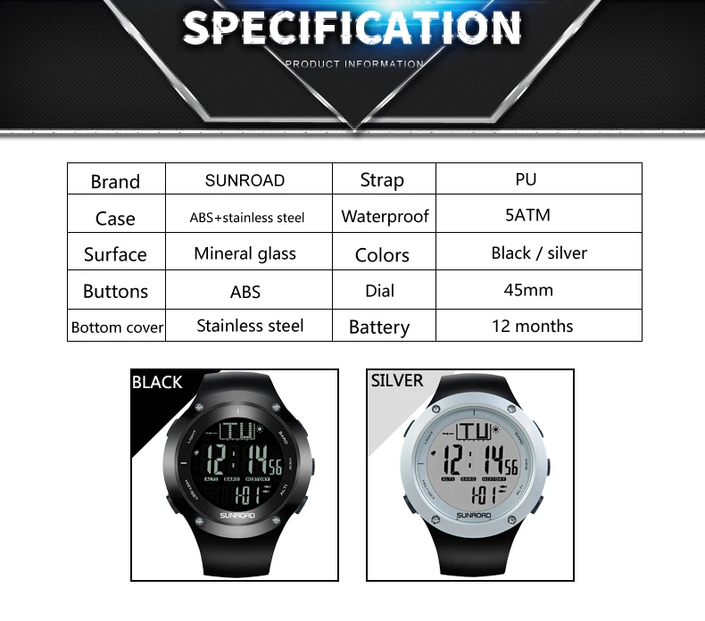 Sunroad FR722 fishing sports watch single description photo EN color selection
