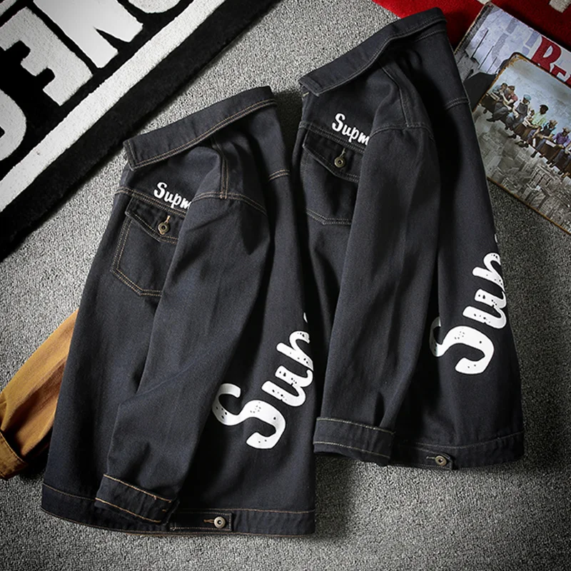 YASUGUOJI New 2019 Fashion Hip Hop Color Block Jean Jacket Men Japanese Streetwear Single Breasted Mens Denim Jacket L134