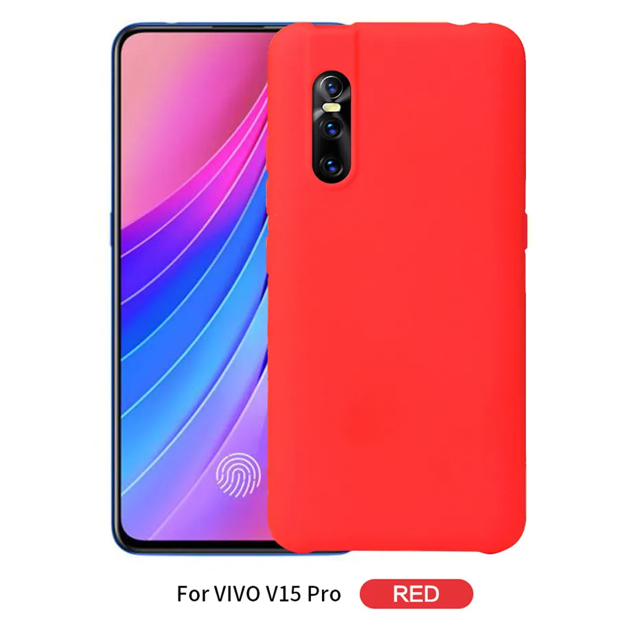 Жидкий силиконовый Крышка для vivo v15 Pro Чехол Мягкий защитный из ТПУ модные однотонные задняя крышка для vivo V 15 Pro чехлы