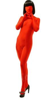 

(LS07) Red Shiny Lycra Spandex Shiny Tights Unisex original Fetish Zentai Suits