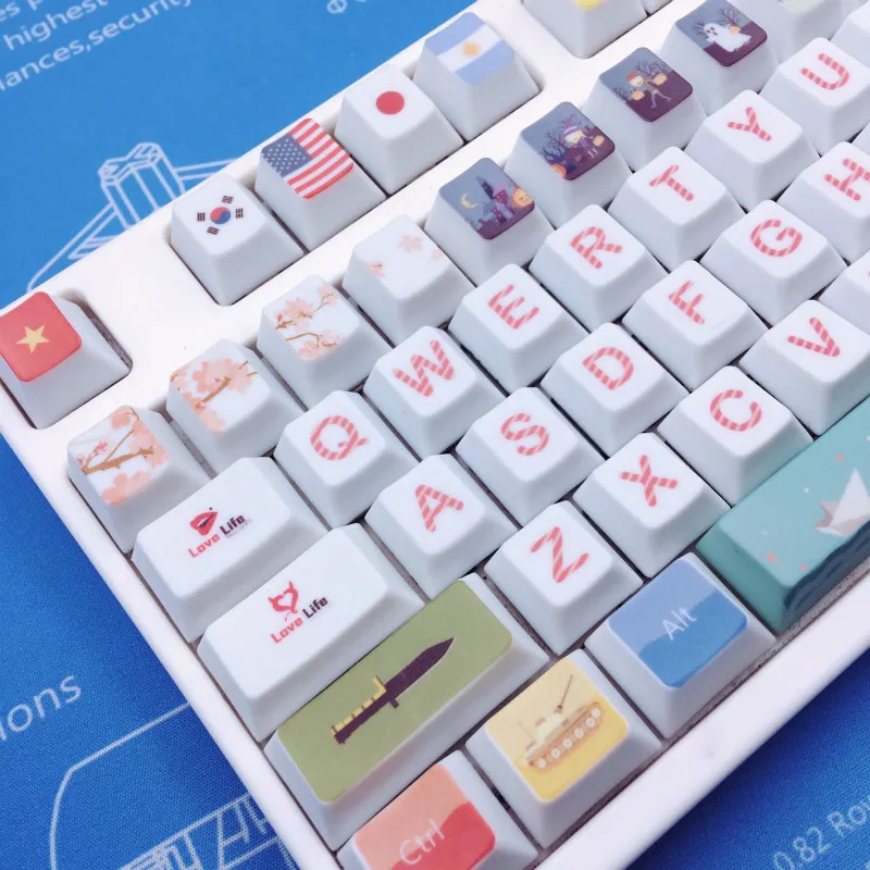 104 клавиш Рождественская тема PBT краситель Сублимация Keycap Вишневый профиль стандартная механическая клавиатура колпачки для ключей для IKBC GANSS Varmilo