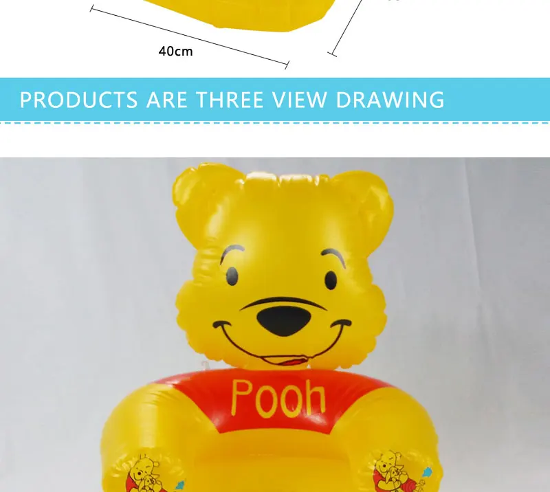 Прекрасный Медведь Форма пластик дешевая цена детский надувной диван портативный стул детская игровая игрушка 40*40*42 см