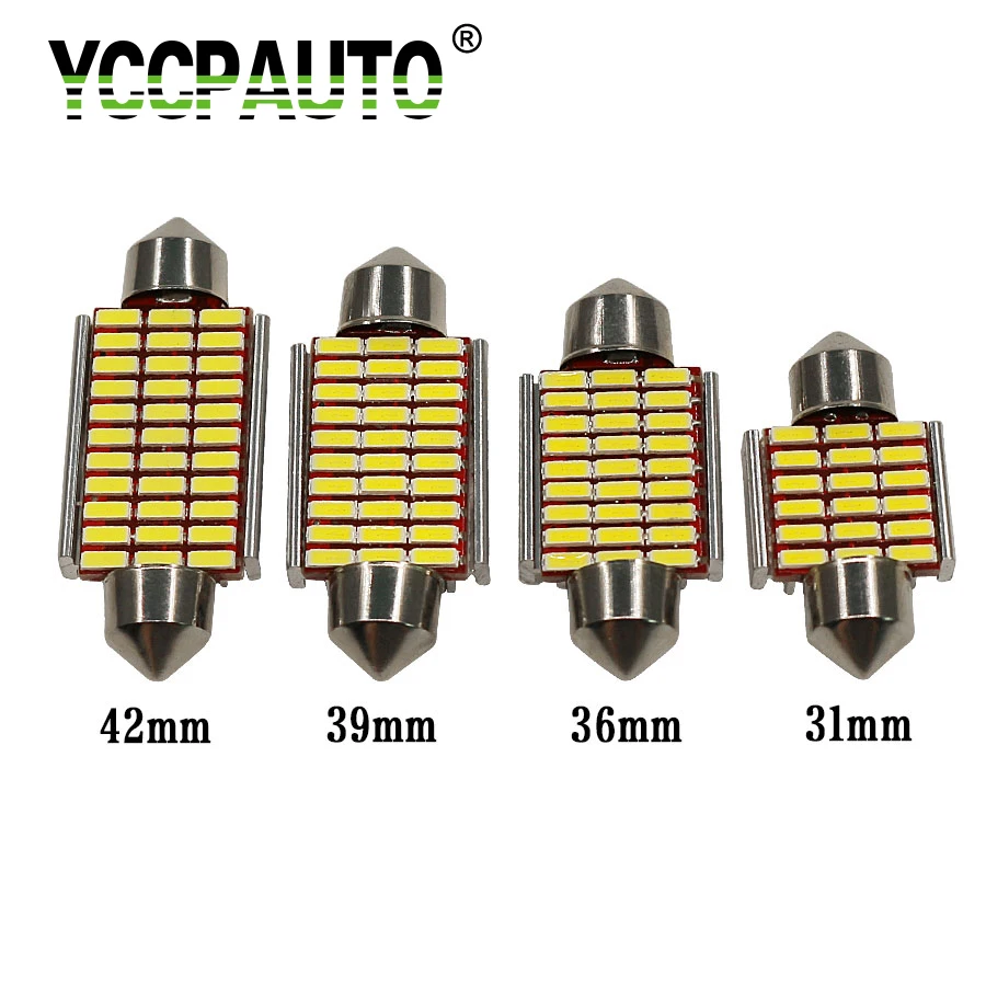 

YCCPAUTO C5W LED CAN BUS NO Error Car Styling Dome Door License Plate Map Reading Lagguage Light Bulb 31/36/39/42mm White 1PCS