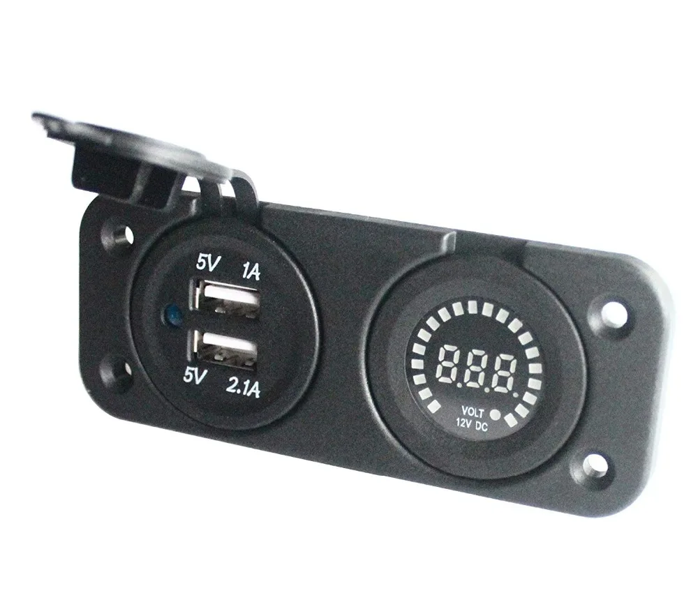 12V DC Digital Display Voltage Volt Meter Gauge & power outlet socket Car marine | Автомобили и мотоциклы