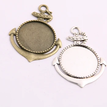 

2pcs 25mm Inner Size Antique and Bronze Anchors Cabochon Base Setting Charms Pendant