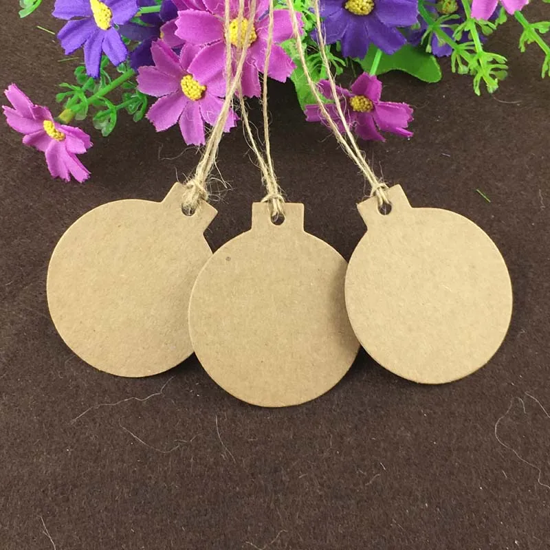 

5x5.7cm400pcs/lot+400pcs string Wedding Round Kraft Packing Label Etiquetas Kraft Tag Custom Cardboard Price Tags