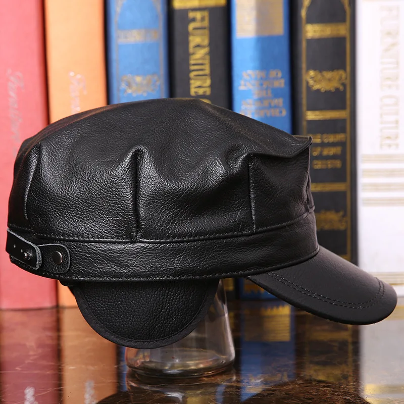 genuine leather cap