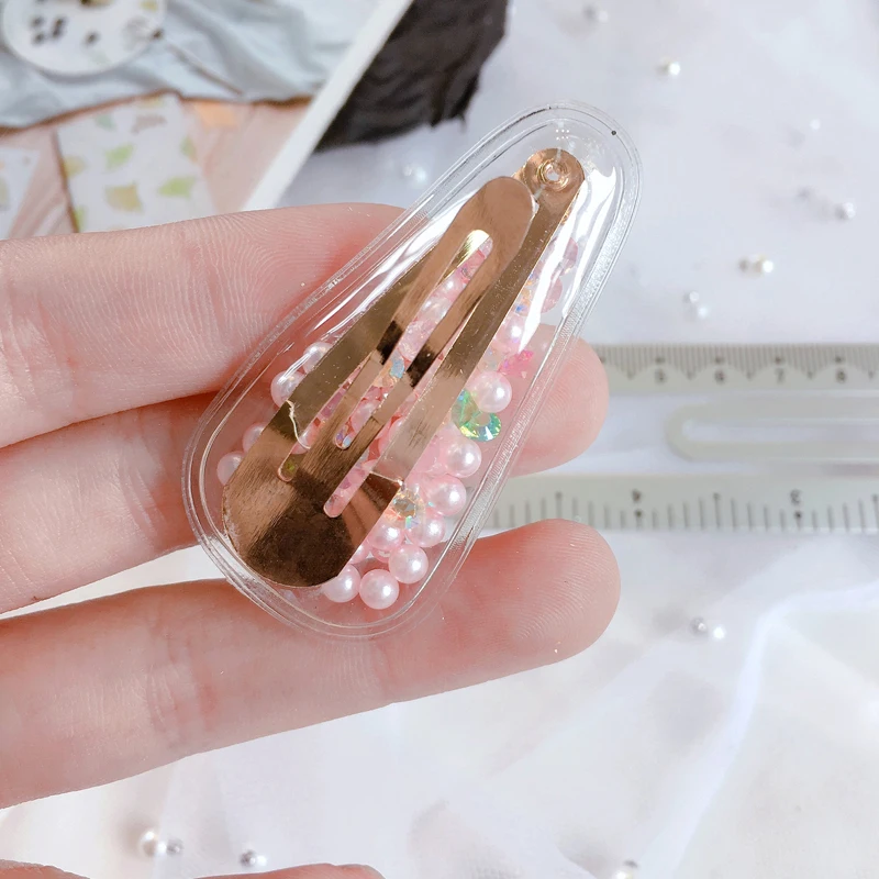 New Fashion Cute Hair Clip Bobby Pins Kids Girl Hairpin Accessories for Children Transparent Pearl Sequins Baby Girl Stream Clip